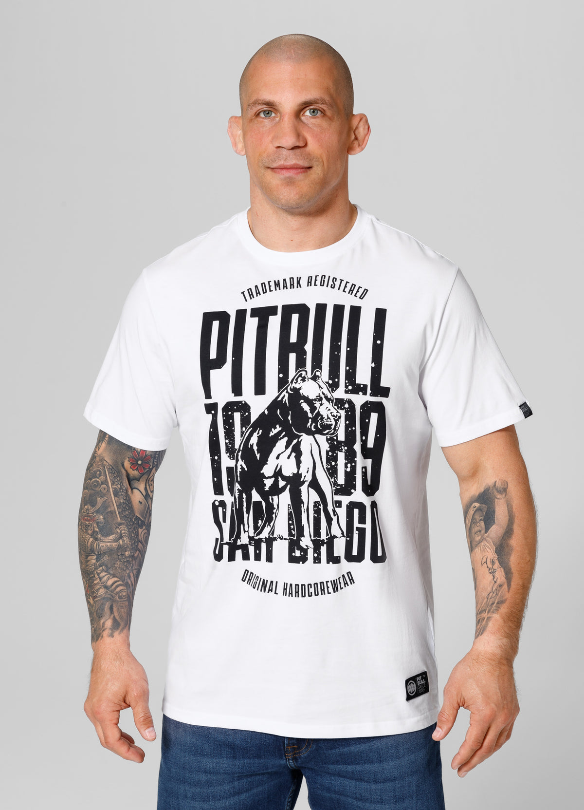 SAN DIEGO DOG Lightweight White T-shirt - Pitbullstore.eu