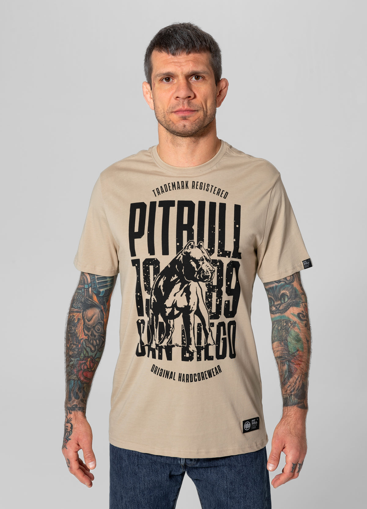 SAN DIEGO DOG Lightweight Sand T-shirt - Pitbullstore.eu