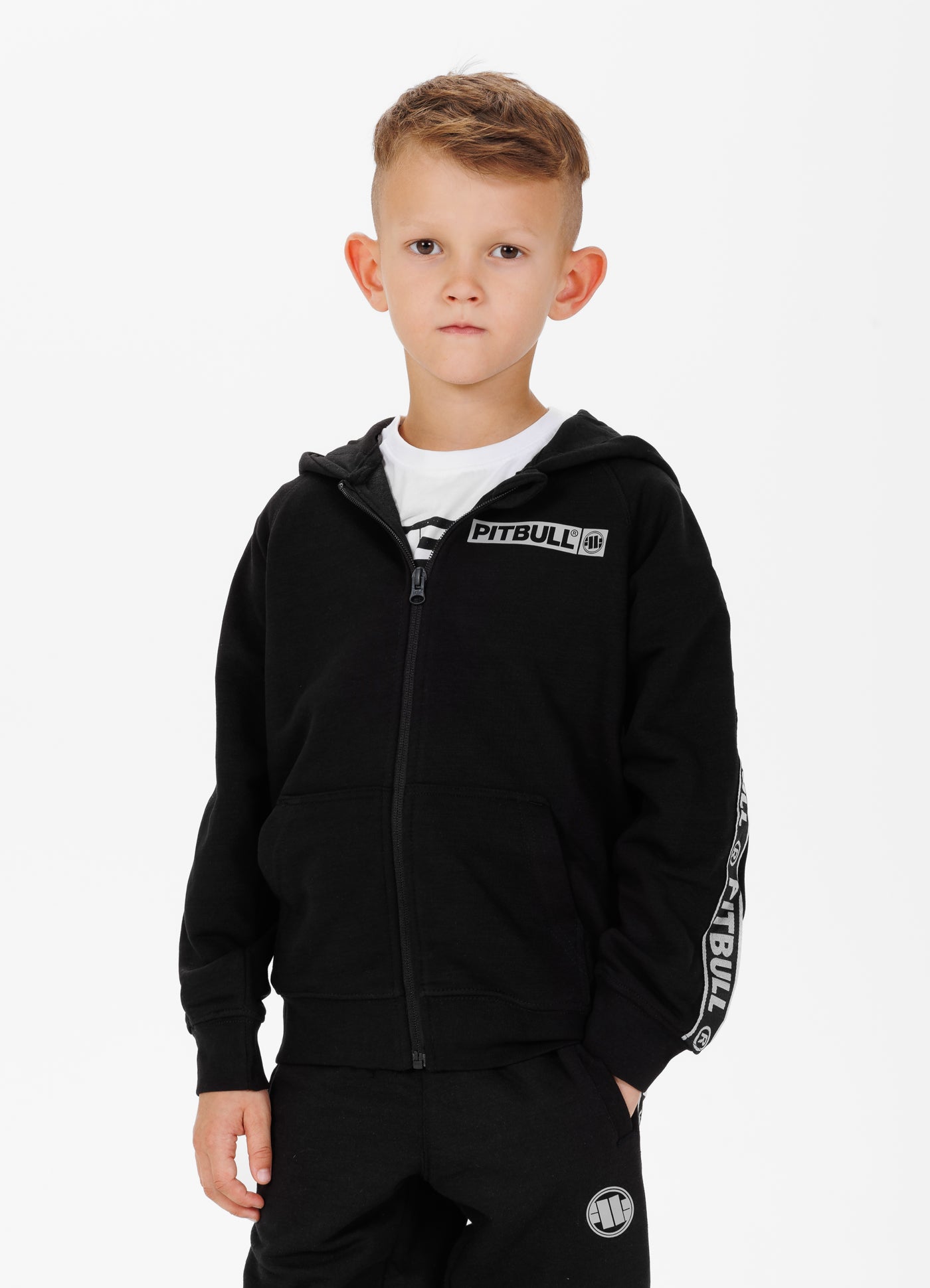 DANDRIDGE Kids black zip hoodie