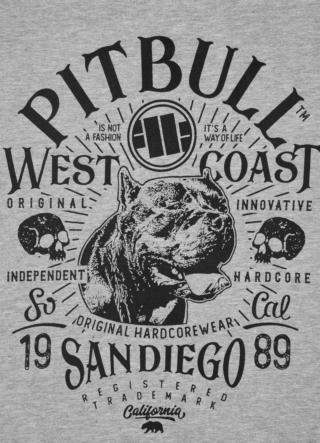 Bluza rozpinana z kapturem SAN DIEGO 89 Szara - kup z Pit Bull West Coast Oficjalny Sklep 