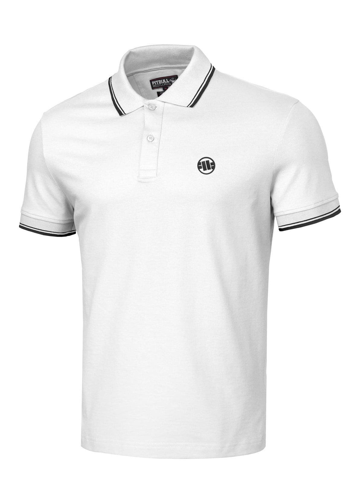 PIQUE STRIPES REGULAR White Polo T-shirt - Pitbullstore.eu