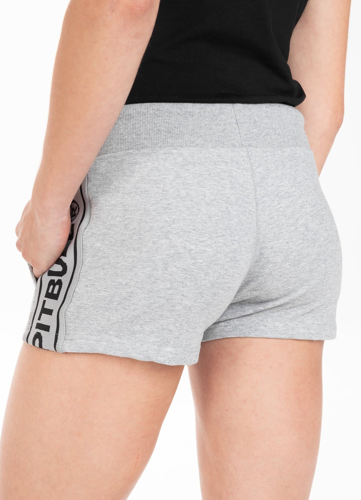 Women&#39;s shorts SMALL LOGO FRENCH TERRY 21 Grey - Pitbull West Coast International Store 