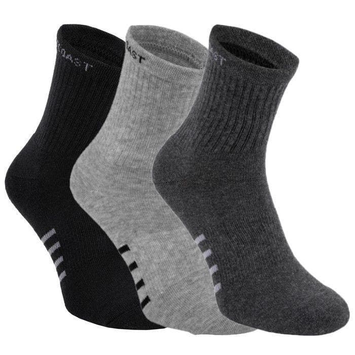 High Ankle Socks 3pack Black/Grey/Charcoal - pitbullwestcoast